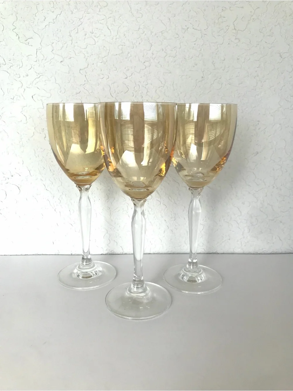 Set of 3 - Pier 1 P1C1 Amber Iridescent Golden 8